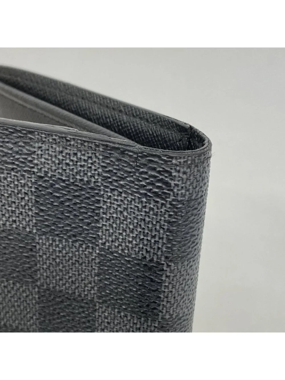 Louis Vuitton Wallet Damier Graphite Portefeuille Brazza Black Gray Vintage